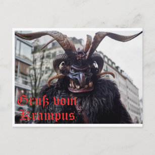 Weihnachtskarte mit Krampus Gruß Postcard
