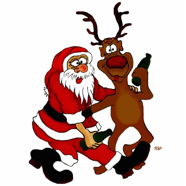 Weihnachtsmann mit Elch Cutout (Front)