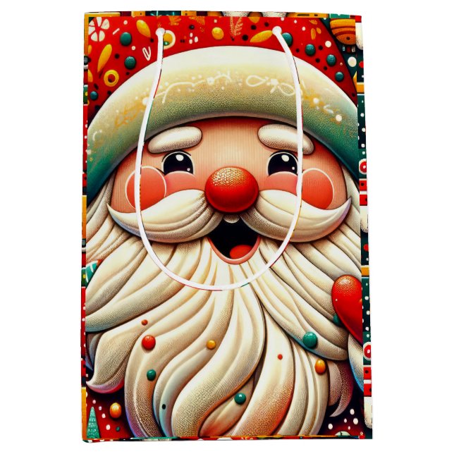 Weihnachtsmann Papai Noel Baba Saint Nicholas Kris Medium Gift Bag (Front)