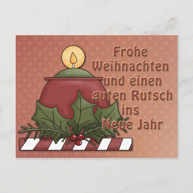 Weihnachtsmotiv mit Kerze Postcard (Front)