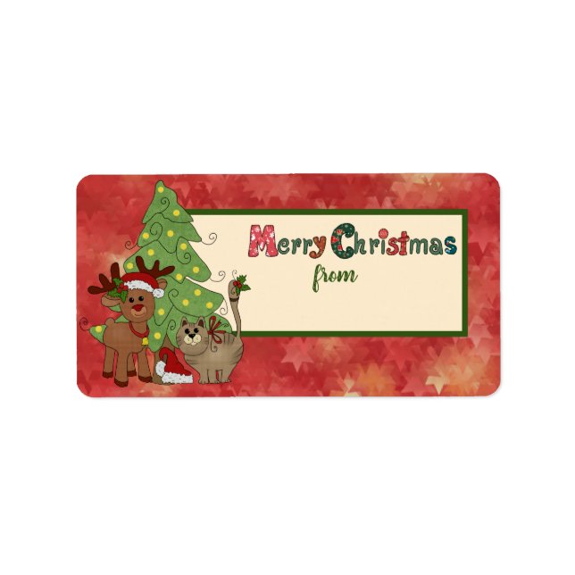 Weihnachtsstickbild Adressaufkleber Label (Front)