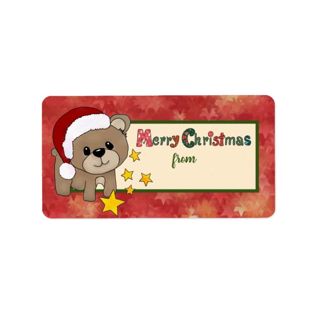 Weihnachtsstickbild Adressaufkleber Label (Front)