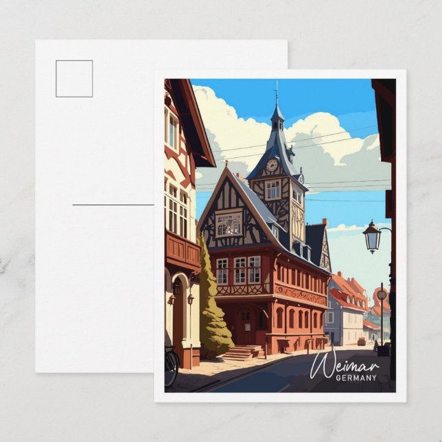 Weimar Germany Travel Vintage Illustration Postcard (Front/Back)