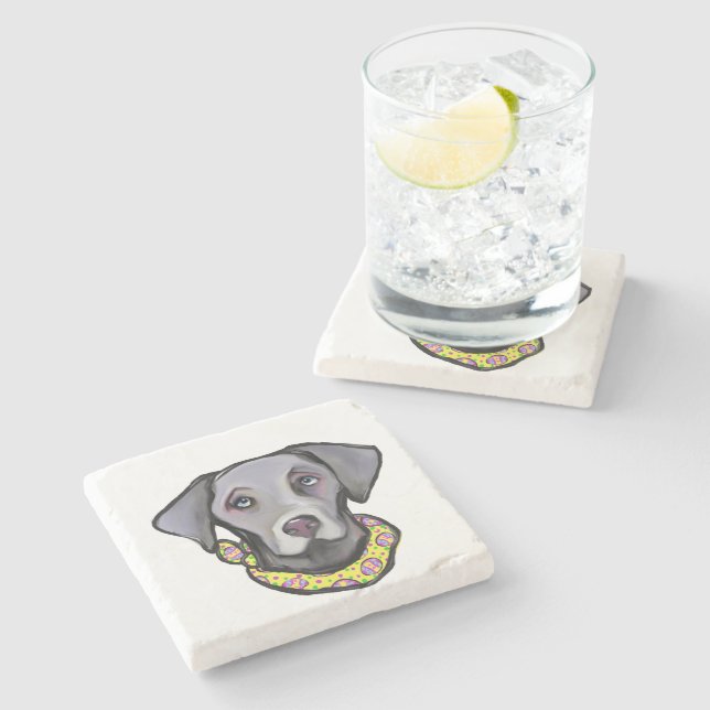Weimarana Easter Stone Coaster (Side)