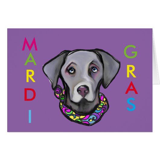 WEIMARANA MARDI GRAS (Front Horizontal)
