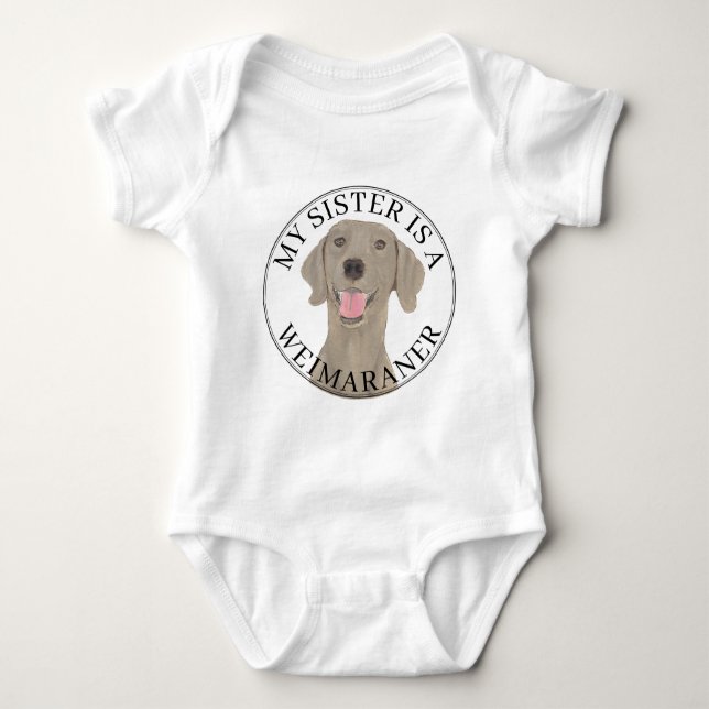 Weimaraner Big Sister Baby Bodysuit (Front)