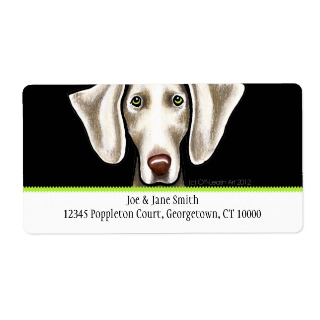 Weimaraner Black n Olive Traditional Label (Front)