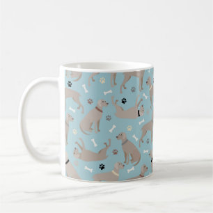 Weimaraner Bones and Paws Blue Coffee Mug