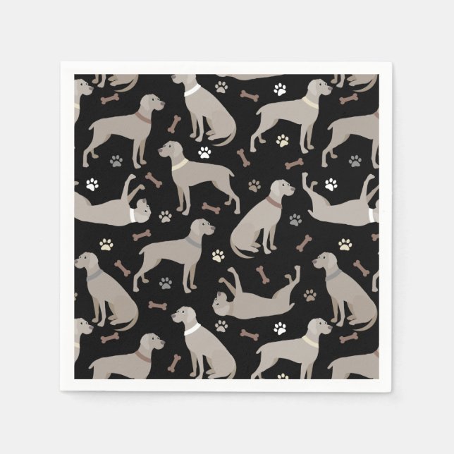 Weimaraner Bones and Paws Napkins (Front)
