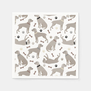 Weimaraner Bones and Paws Napkins