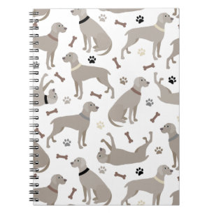 Weimaraner Bones and Paws Notebook