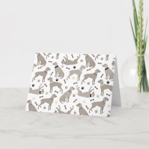 Weimaraner Bones and Paws White Card