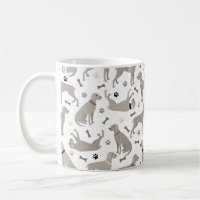 Weimaraner Bones and Paws White