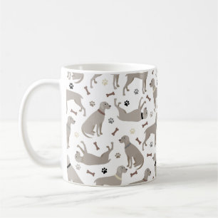 Weimaraner Bones and Paws White Coffee Mug