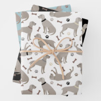 Border Collie and Paw Print Wrapping Paper Sheets