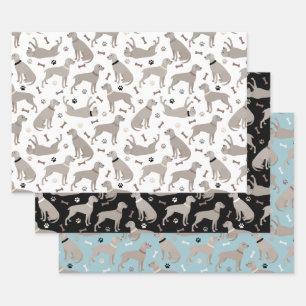 Weimaraner Bones and Paws Wrapping Paper Sheets