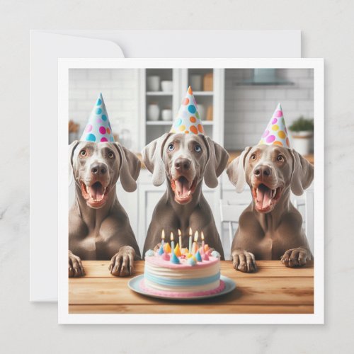 Weimaraner card Weimaraner birthday Invitation