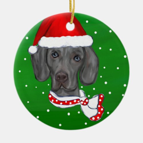 WEIMARANER CERAMIC ORNAMENT