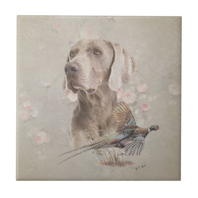Weimaraner Ceramic Tile (Front)