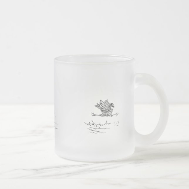Weimaraner Chasing a Bird Frosted Glass Coffee Mug (Right)