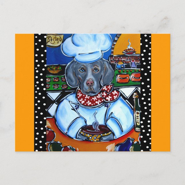 Weimaraner Chef Postcard (Front)