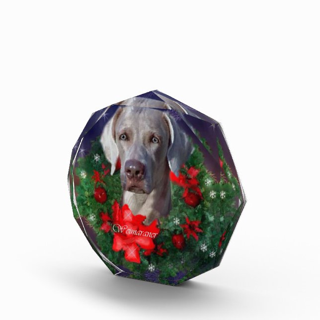 Weimaraner Christmas Acrylic Award (Right)