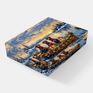 Weimaraner Christmas Boat Holiday Paperweight