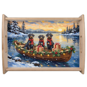 Weimaraner Christmas Boat Holiday Serving Tray