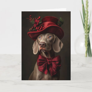 Weimaraner Christmas Card Elegant Victorian Dog
