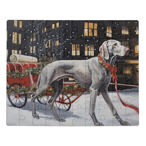 Weimaraner Christmas Festive Season Jigsaw Puzzle