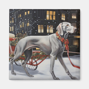 Weimaraner Christmas Festive Season Magnet