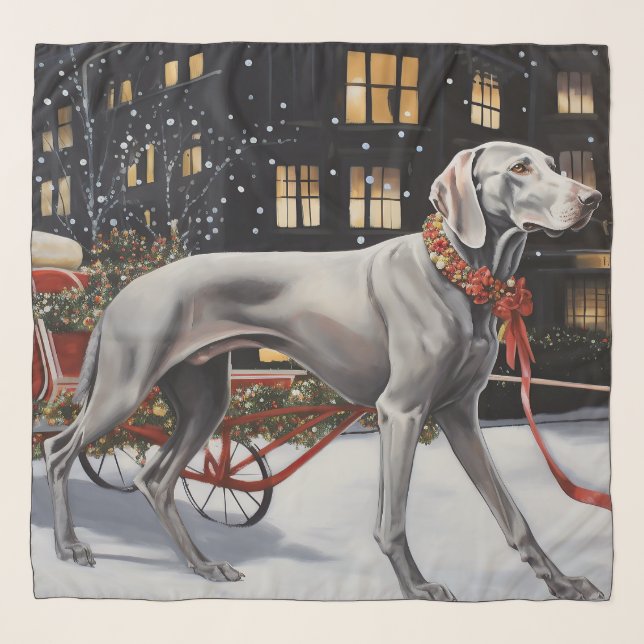 Weimaraner Christmas Festive Season Scarf (Front)