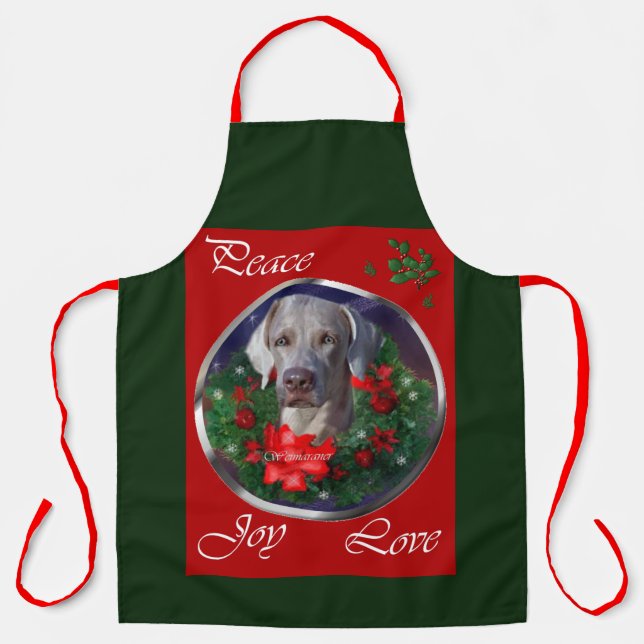 Weimaraner Christmas Gifts Apron (Front)