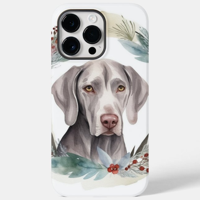 Weimaraner Christmas Wreath Festive Pup  Case-Mate iPhone Case (Back)