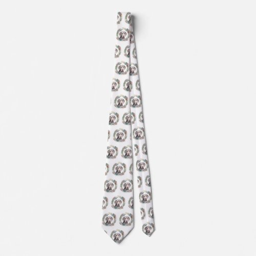 Weimaraner Christmas Wreath Festive Pup  Neck Tie