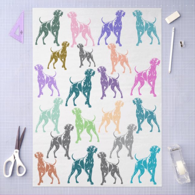 Weimaraner colorfull  tissue paper (Craft)