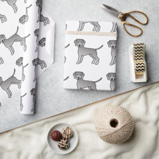 Weimaraner Cute Cartoon Dog Pattern Wrapping Paper