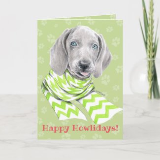 Weimaraner cute puppy with scarf Dog portrait art