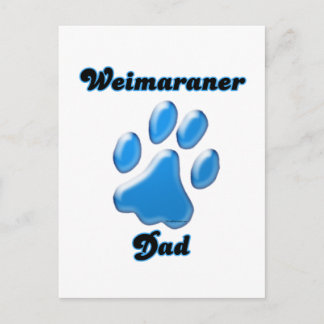 Weimaraner Dad blue Pawprint Postcard