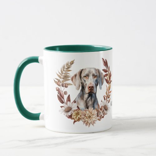 Weimaraner Dog Autumn Wreath Mug