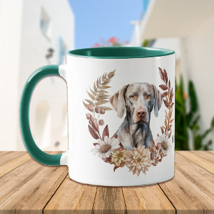 Weimaraner Dog Autumn Wreath Mug