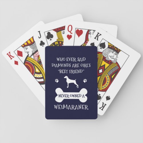 Weimaraner dog best friend playing cards