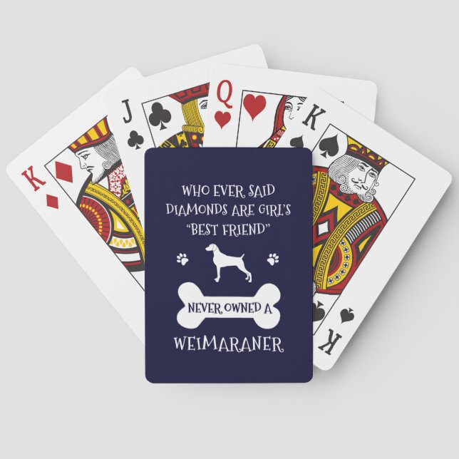 Weimaraner dog best friend poker cards (Back)