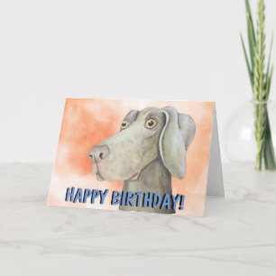 Weimaraner dog birthday card
