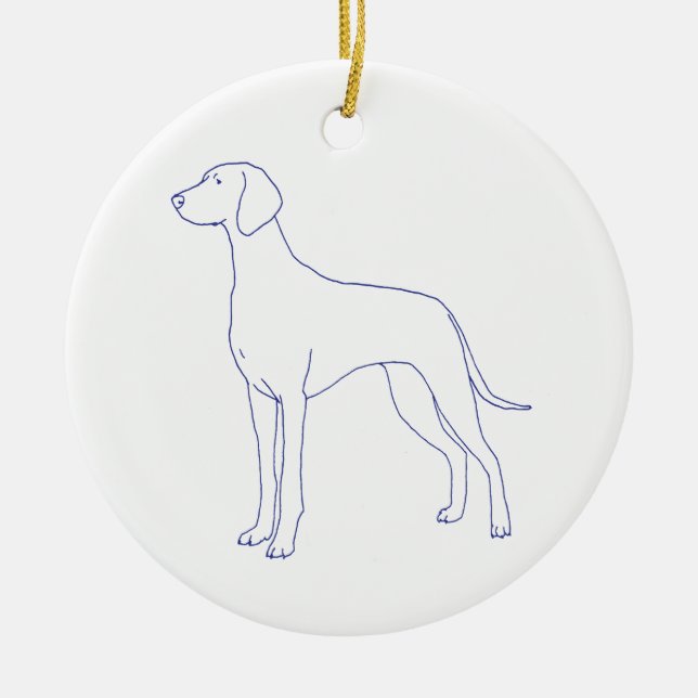 Weimaraner dog breed ceramic ornament (Front)