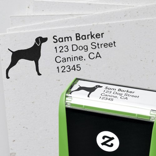 Weimaraner Dog Breed Silhouette Return Address Self_inking Stamp