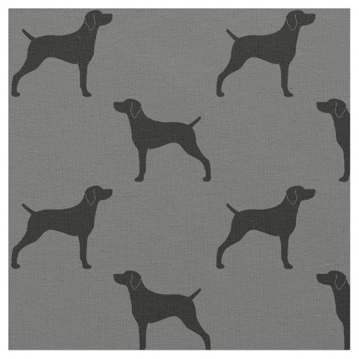 Weimaraner Dog Breed Silhouettes Patterned Fabric