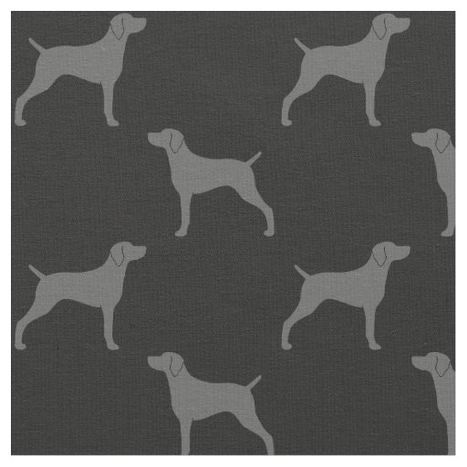 Weimaraner Dog Breed Silhouettes Patterned Fabric