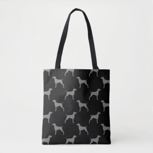 Weimaraner Dog Breed Silhouettes Patterned Tote Bag