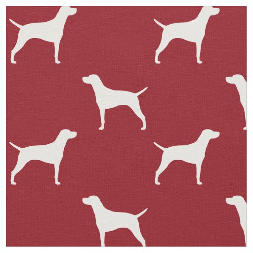 Weimaraner Dog Breed Silhouettes Red and White Fabric